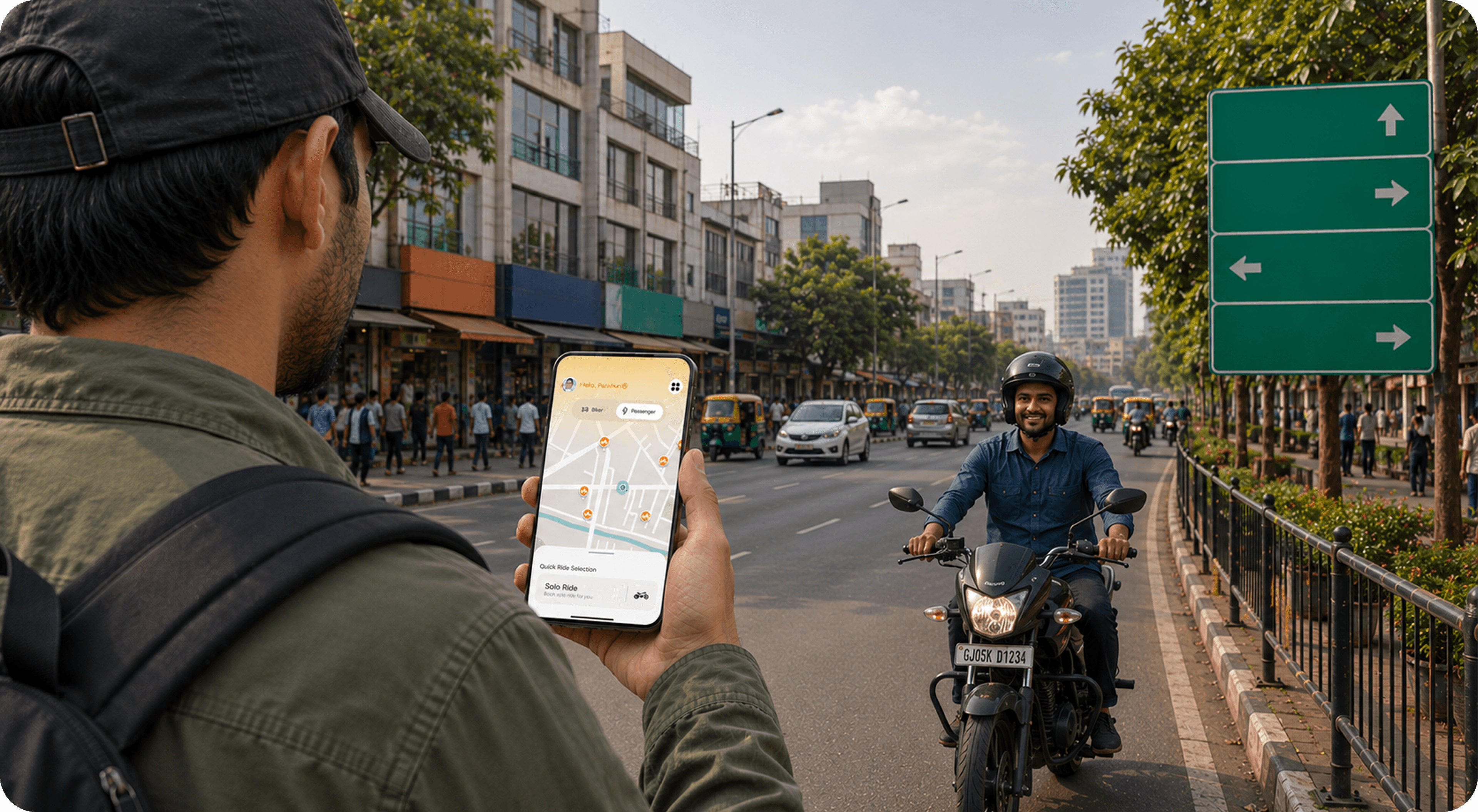 Bicab riders commuting in the city